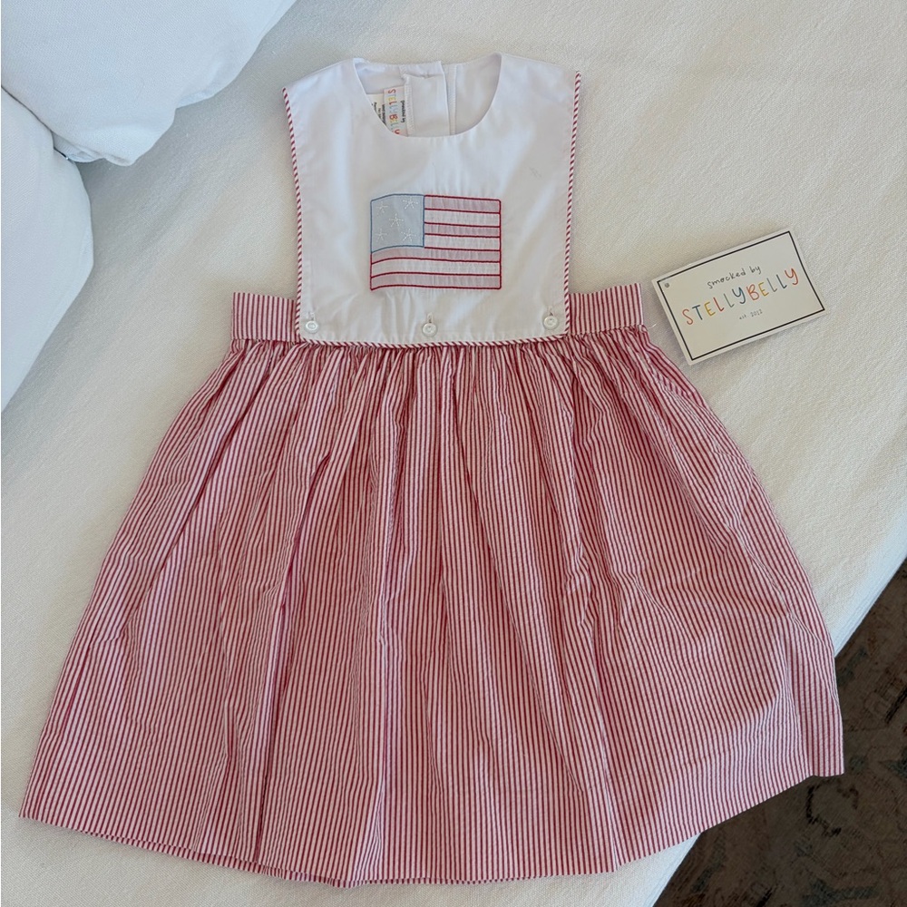 StellyBelly NWT American Flag girls dress size 4T 4th of July